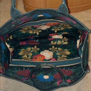 Floral Green Large Tote Bag